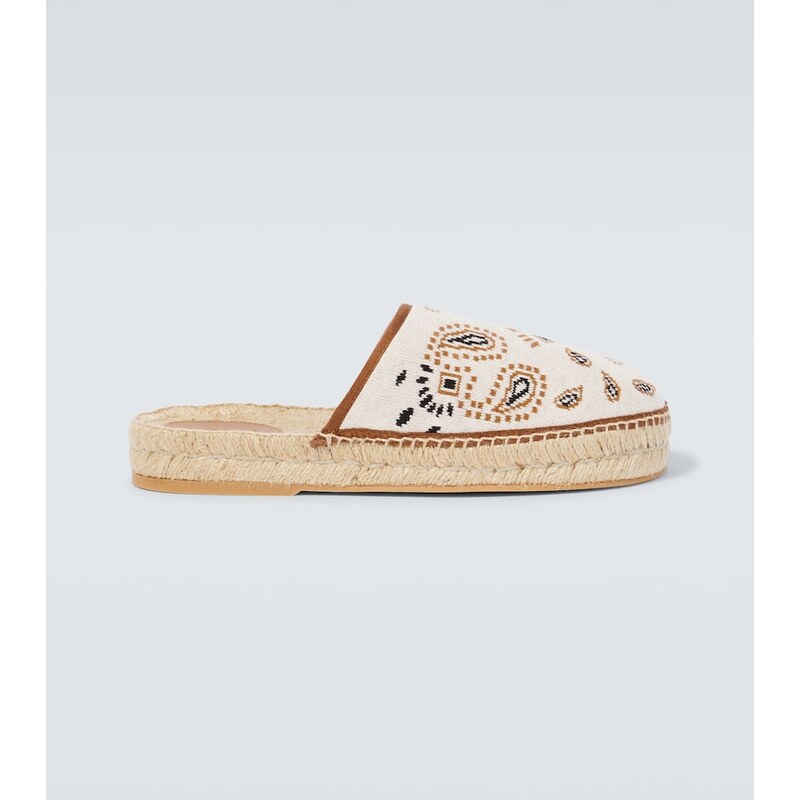Alanui Bandana canvas jacquard espadrille slides 68284150