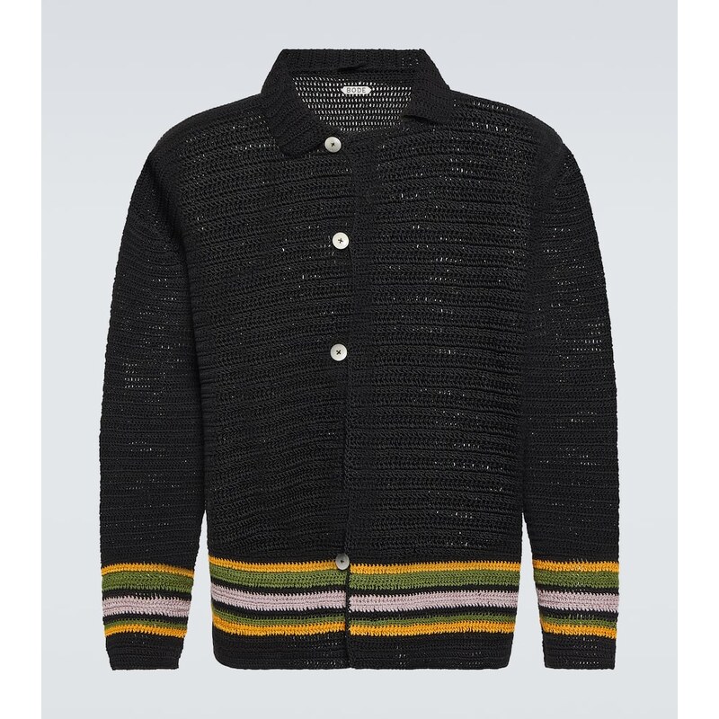 Bode Harbor Stripe crochet cotton cardigan 68146795