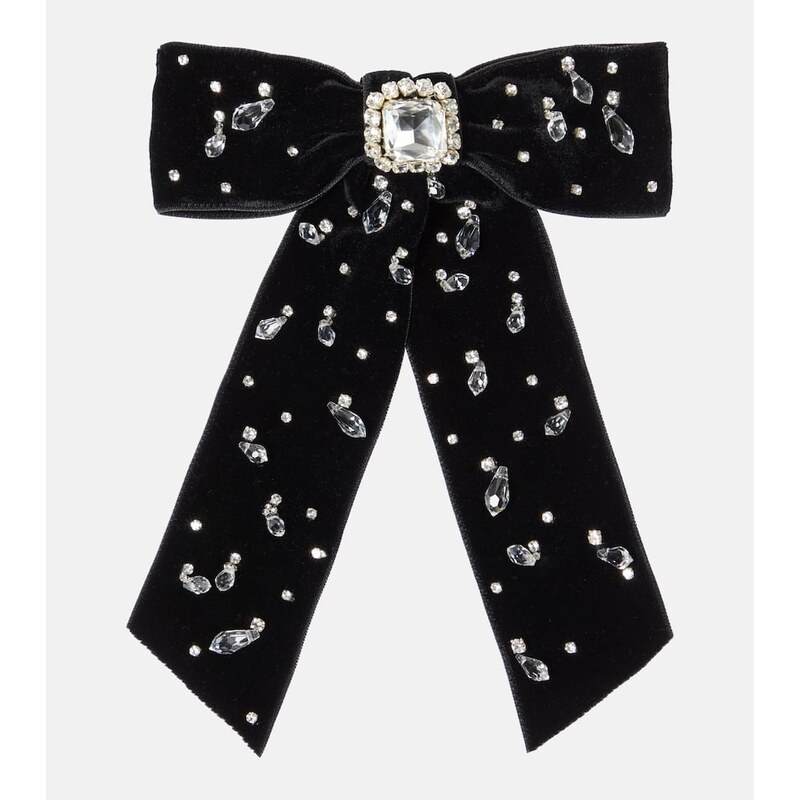 Jennifer Behr Alva bow embellished velvet barrette 68205826