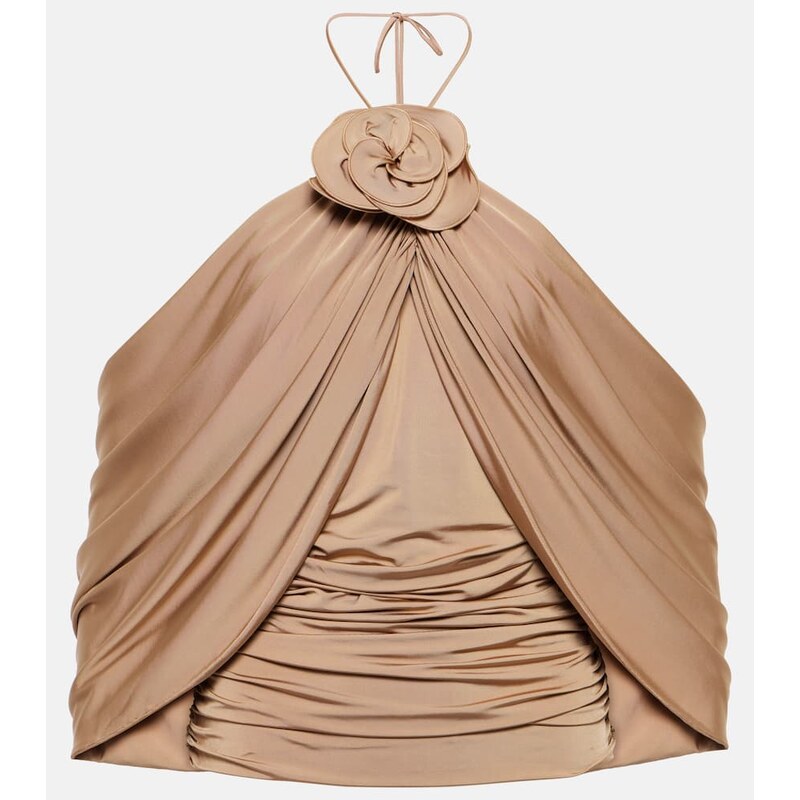 Magda Butrym Floral-appliquà halterneck jersey top 68102332