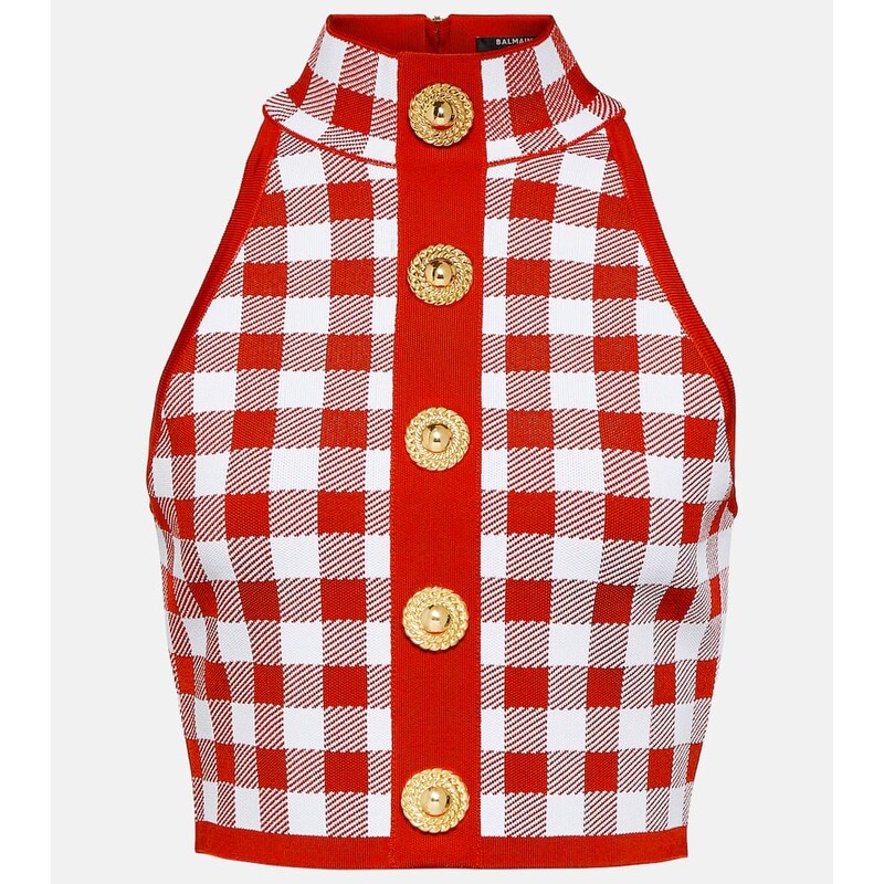 Balmain Checked crop top 68180179