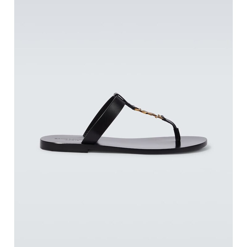 Saint Laurent Cassandre leather thong sandals 68256167