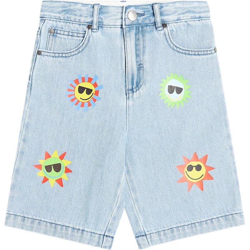 Stella McCartney Kids Embroidered denim shorts 68146571