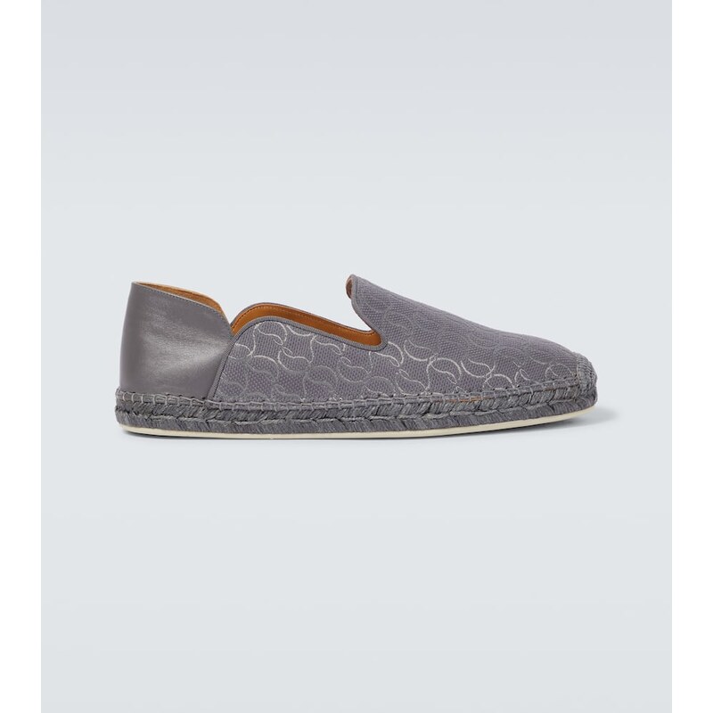 Christian Louboutin Espadon leather-trimmed jacquard espadrilles 67949710