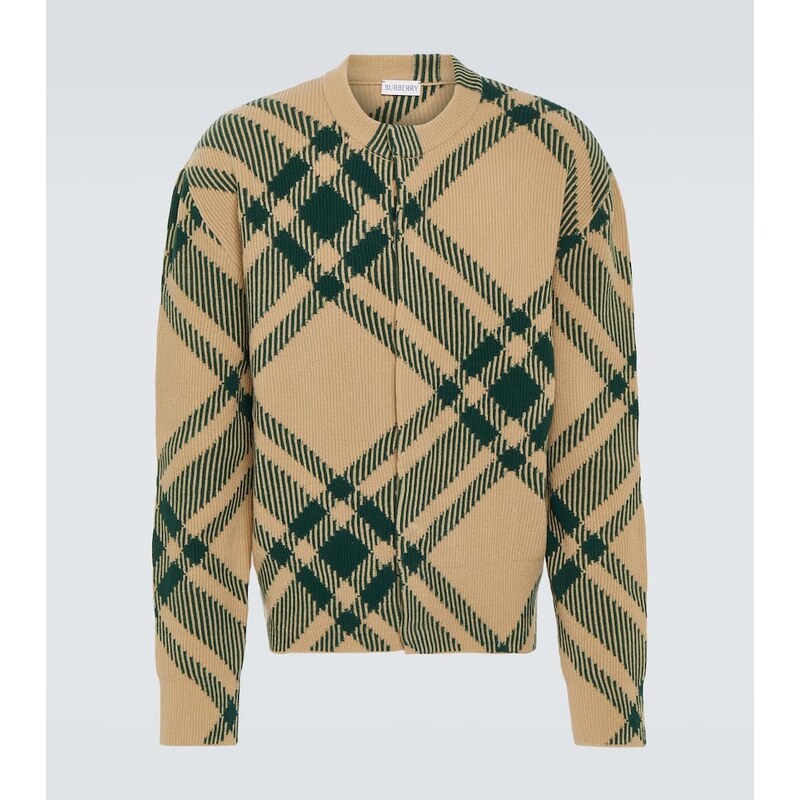 Burberry Burberry Check wool-blend cardigan 68236538