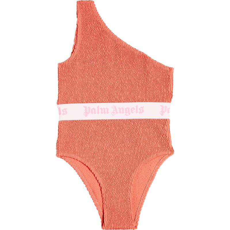 Palm Angels Kids Logo one-shoulder swimsuit 68058565
