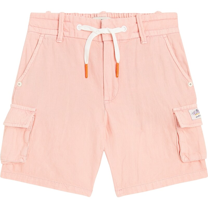 Scotch & Soda Kids Cotton and linen cargo shorts 68170483