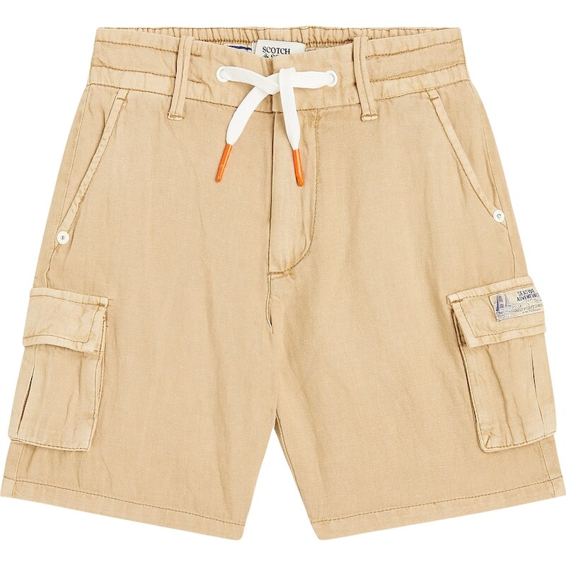 Scotch & Soda Kids Cotton and linen cargo shorts 68109876