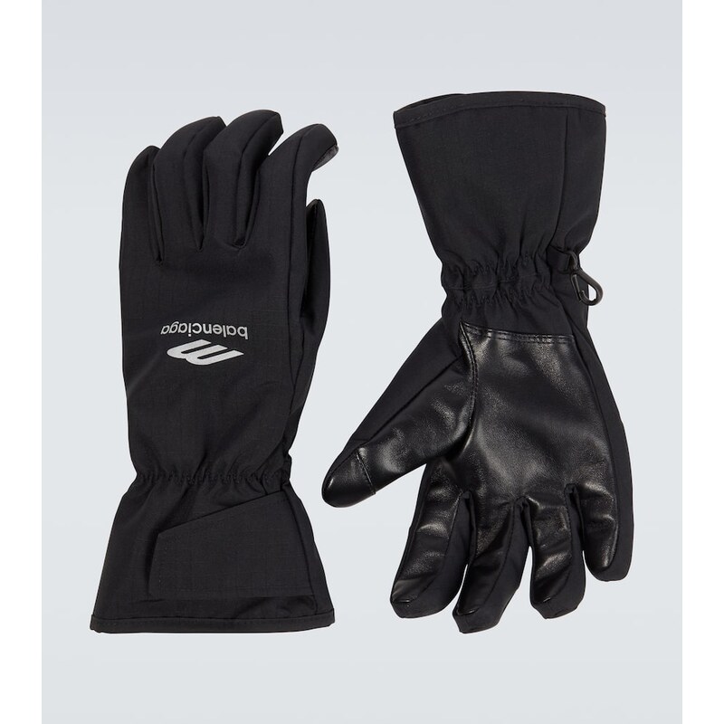Balenciaga 3B Sports Icon leather-trimmed ski gloves 67969621