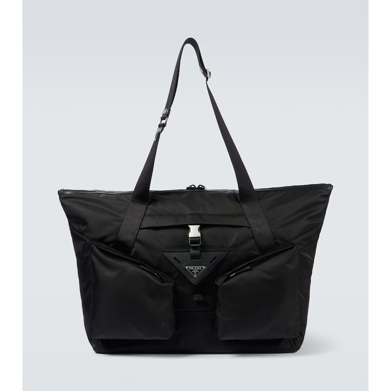 Prada Re-Nylon leather-trimmed duffel bag 68113581