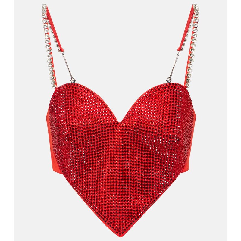 Area Embellished wool crop top 67990403