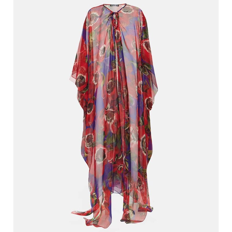 Dolce&Gabbana Anemone silk chiffon kaftan 68102365