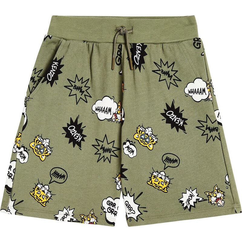 Kenzo Kids Printed cotton-blend jersey shorts 67939343