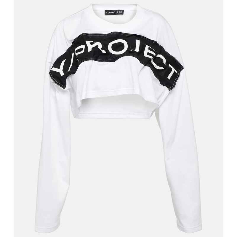 Y/Project Logo cotton jersey crop top 68001081