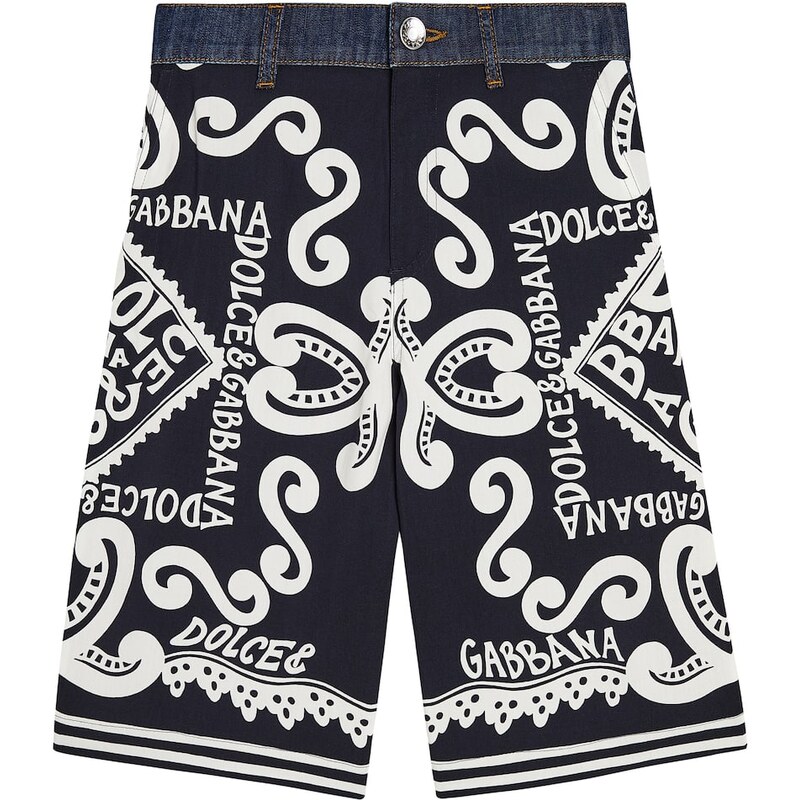 Dolce&Gabbana Kids Logo printed cotton-blend Bermuda shorts 68124426