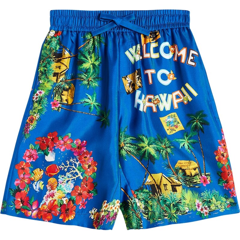 Dolce&Gabbana Kids Printed silk Bermuda shorts 68256213