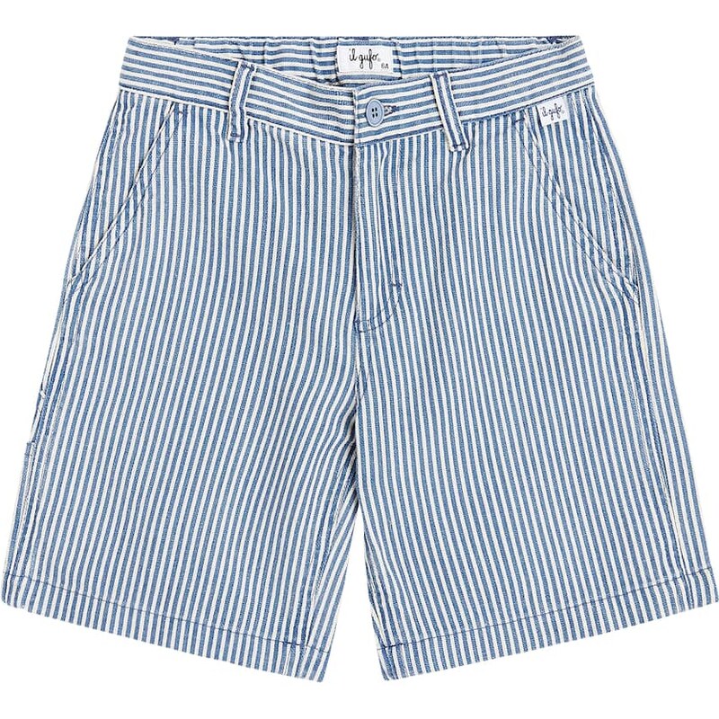 Il Gufo Striped cotton and linen Bermuda shorts 68289087