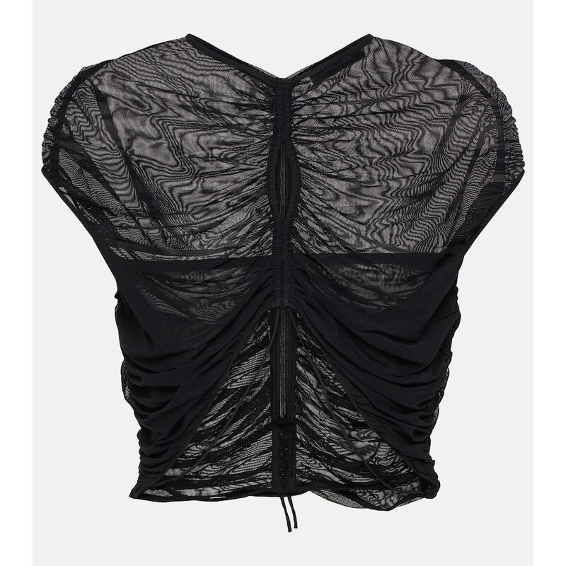 Mugler Cutout mesh crop top 67929265