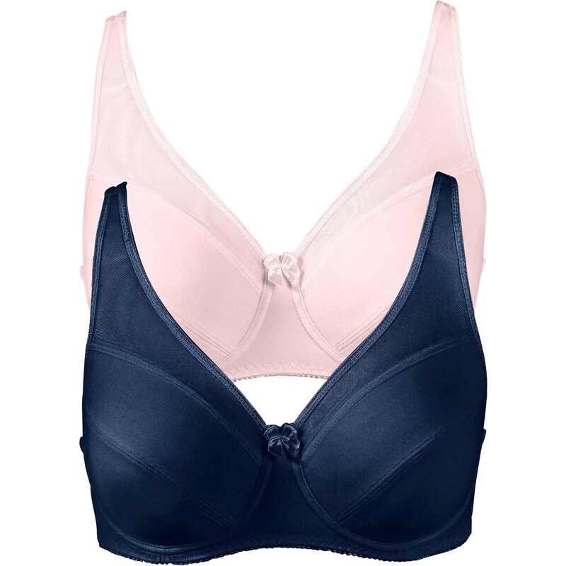 bonprix Podprsenka s kosticami (2 ks), so sieťovinou, farba ružová 44731719