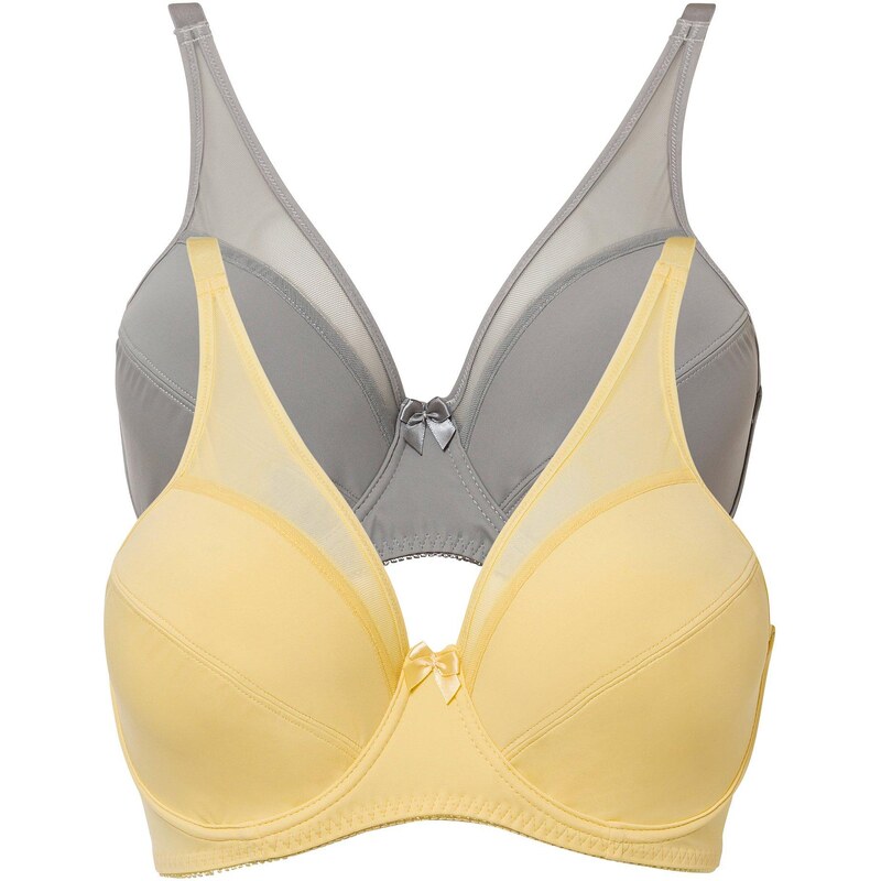 bonprix Podprsenka s kosticami (2 ks), so sieťovinou, farba žltá 44897004