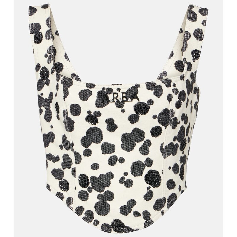 Area Dalmatian embellished denim corset 67980542