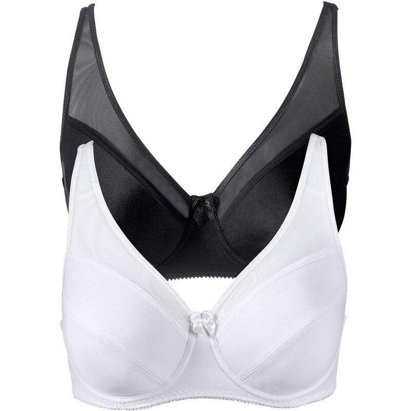 bonprix Podprsenka s kosticami (2 ks), so sieťovinou, farba čierna 44741003