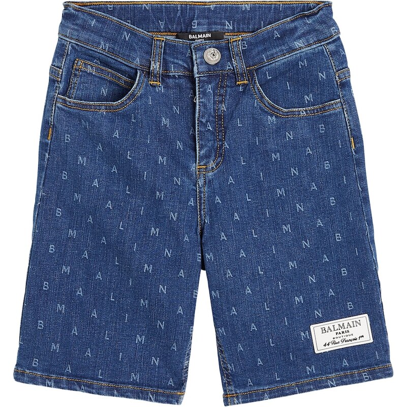 Balmain Kids Logo denim shorts 68058776