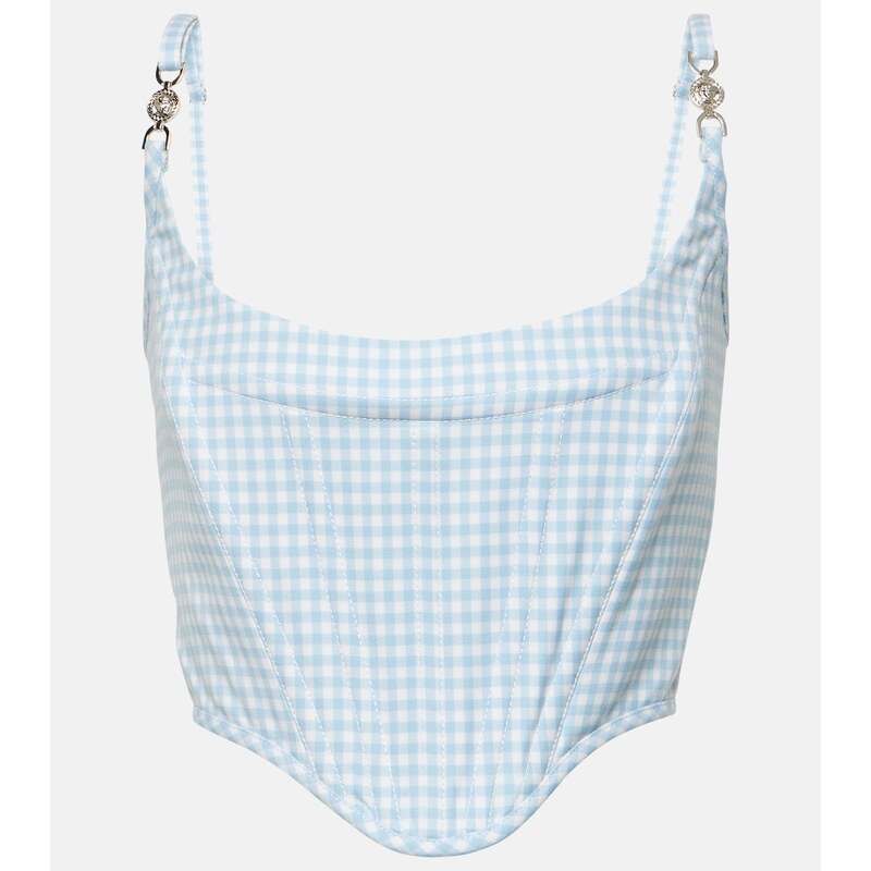 Versace Medusa 95 gingham virgin wool bustier 67960003