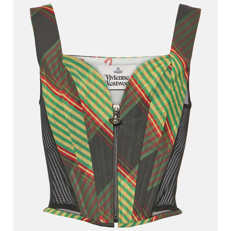 Vivienne Westwood Classic tartan cotton and linen corset 68232846