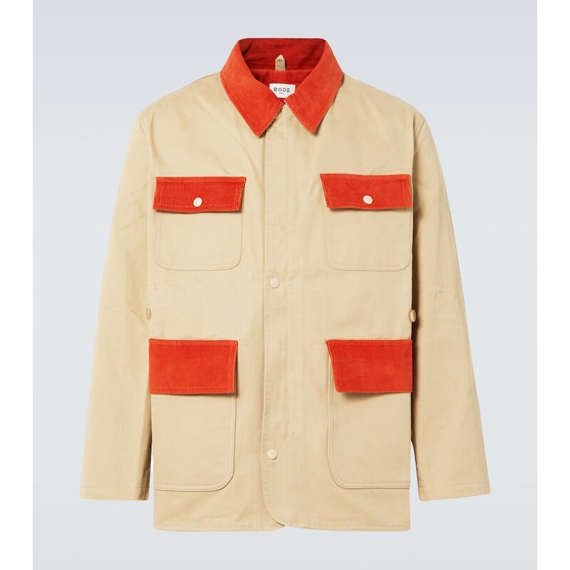 Bode Corduroy-trimmed cotton twill field jacket 68110608