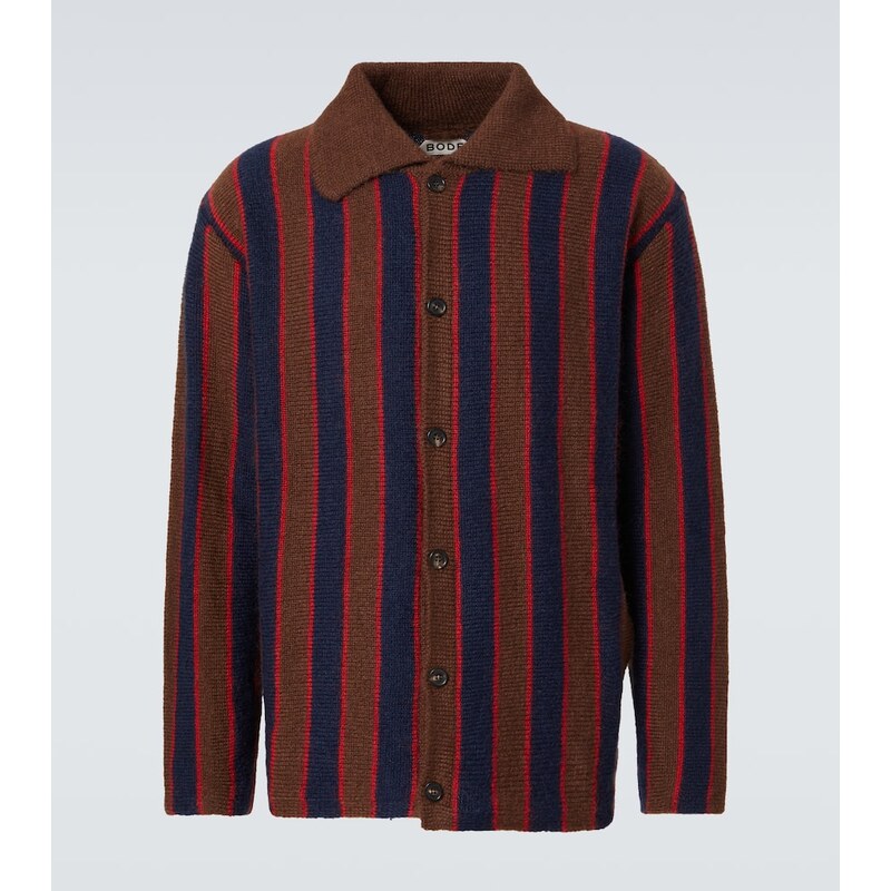 Bode Striped mohair-blend cardigan 68129892