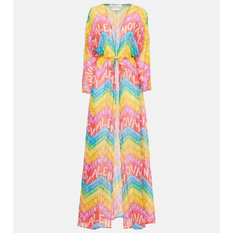 Valentino Logo cotton-blend beach cover-up 68064316