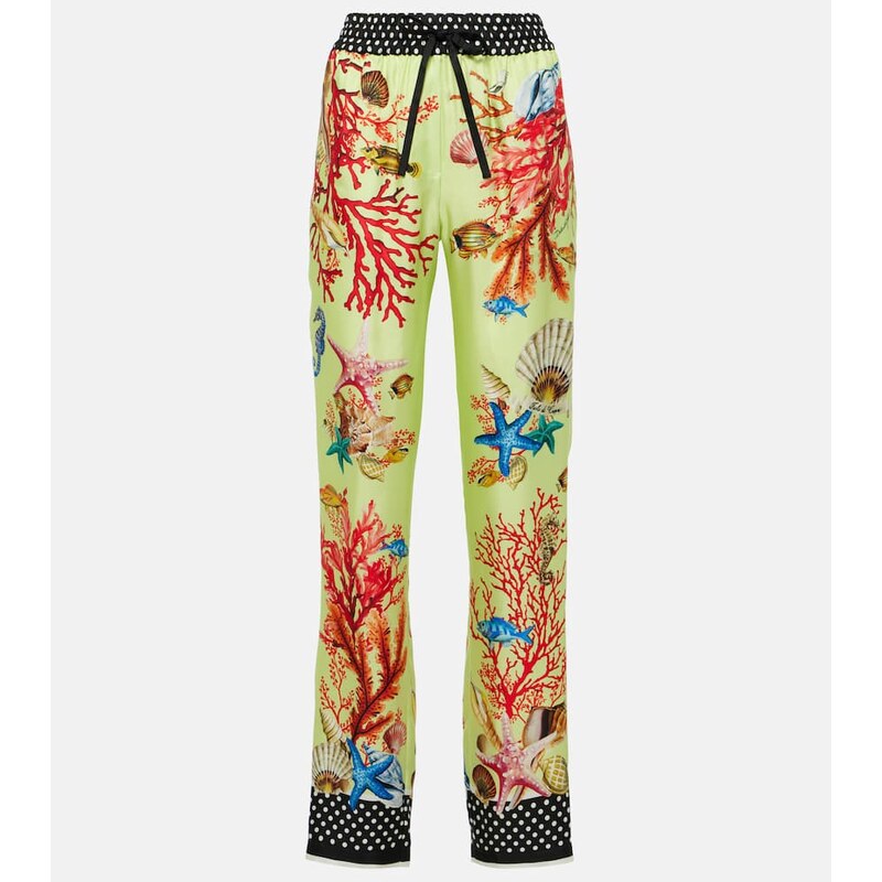 Dolce&Gabbana Capri printed silk tapered pants 67970397