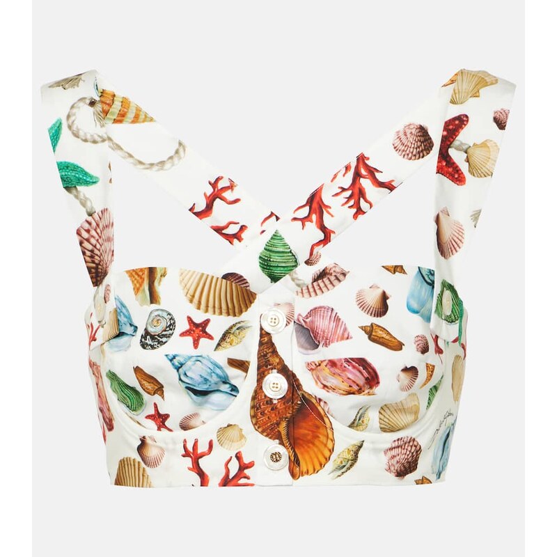 Dolce&Gabbana Capri printed cotton crop top 68256288