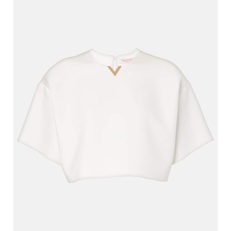 Valentino VGold cotton gabardine crop top 68011731