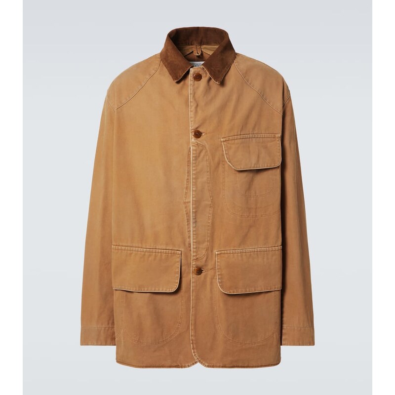 Maison Margiela Corduroy-trimmed cotton jacket 68210576
