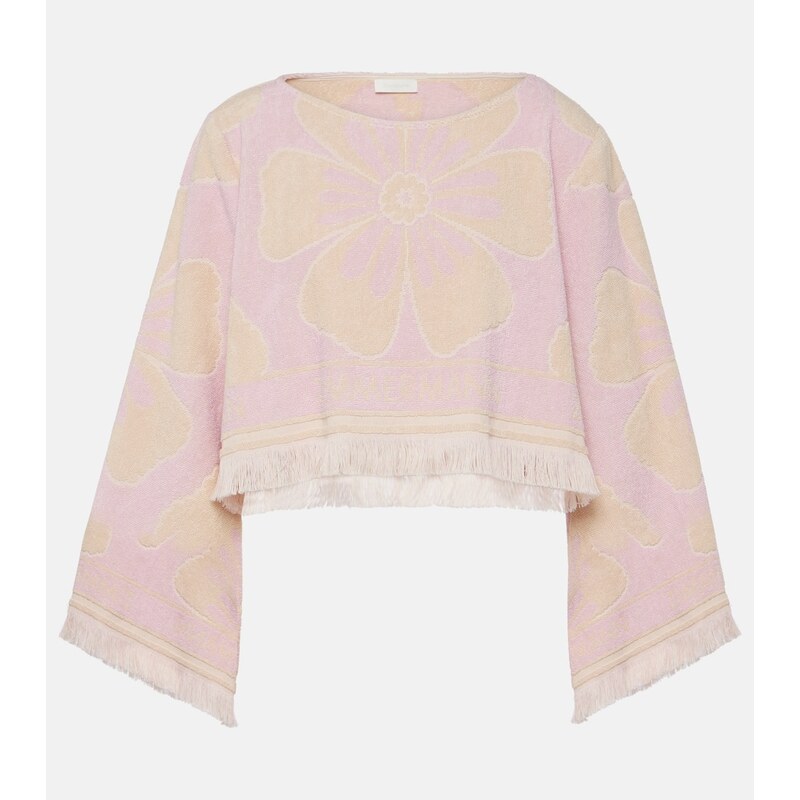 Zimmermann Pop floral cotton terry crop top 68146808