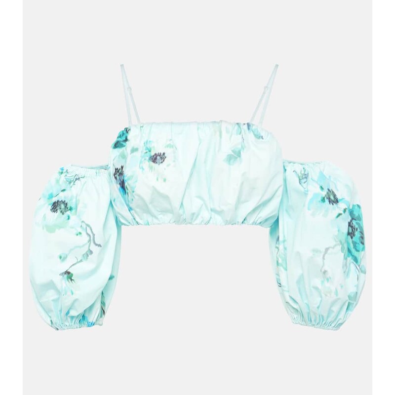 Zimmermann Lightburst floral cotton crop top 68225743