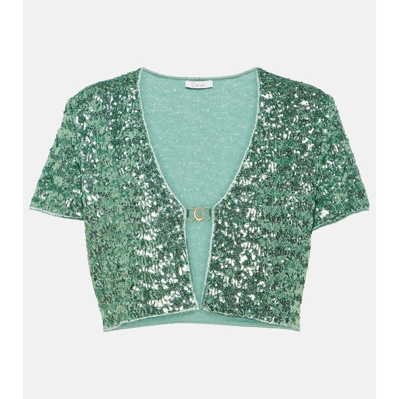 Oseree OsÃree Sequined crop top 67960302