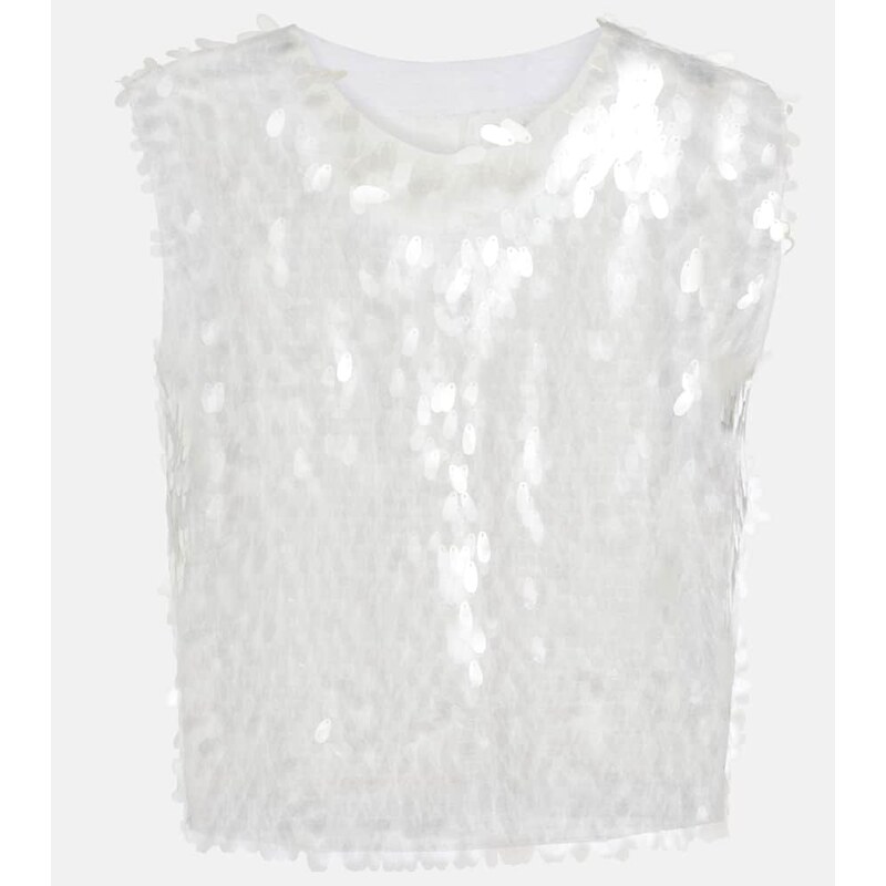 Norma Kamali Sequined crop top 68285401