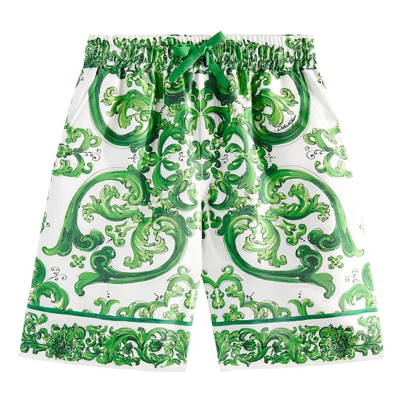 Dolce&Gabbana Kids Majolica silk Bermuda shorts 68146819