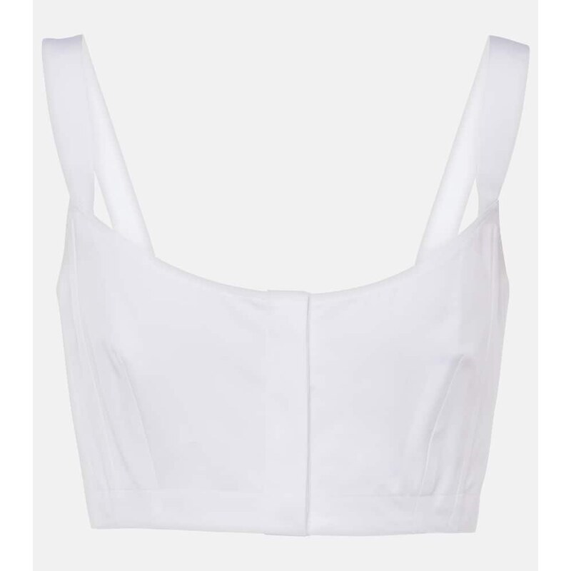 Alaia AlaÃ¯a Cotton crop top 68021871