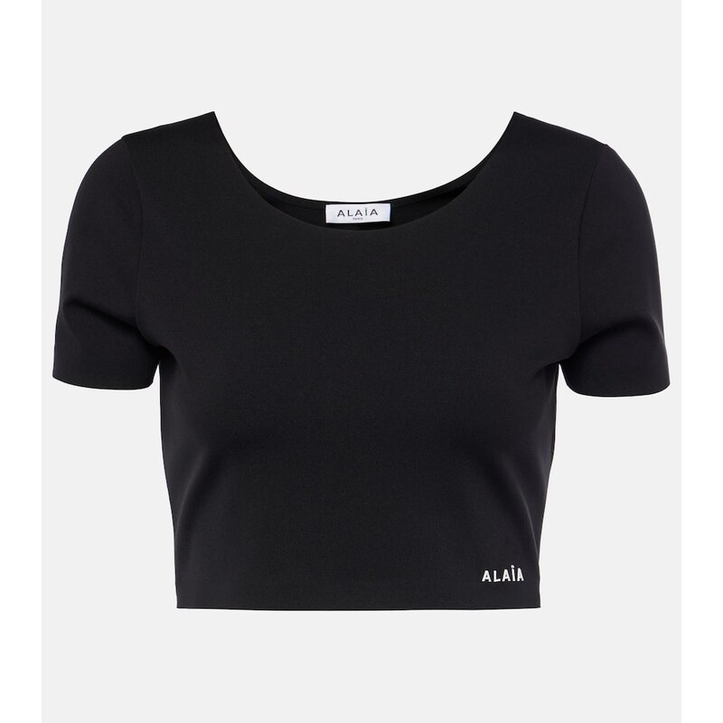 Alaia AlaÃ¯a Logo crop top 68032991