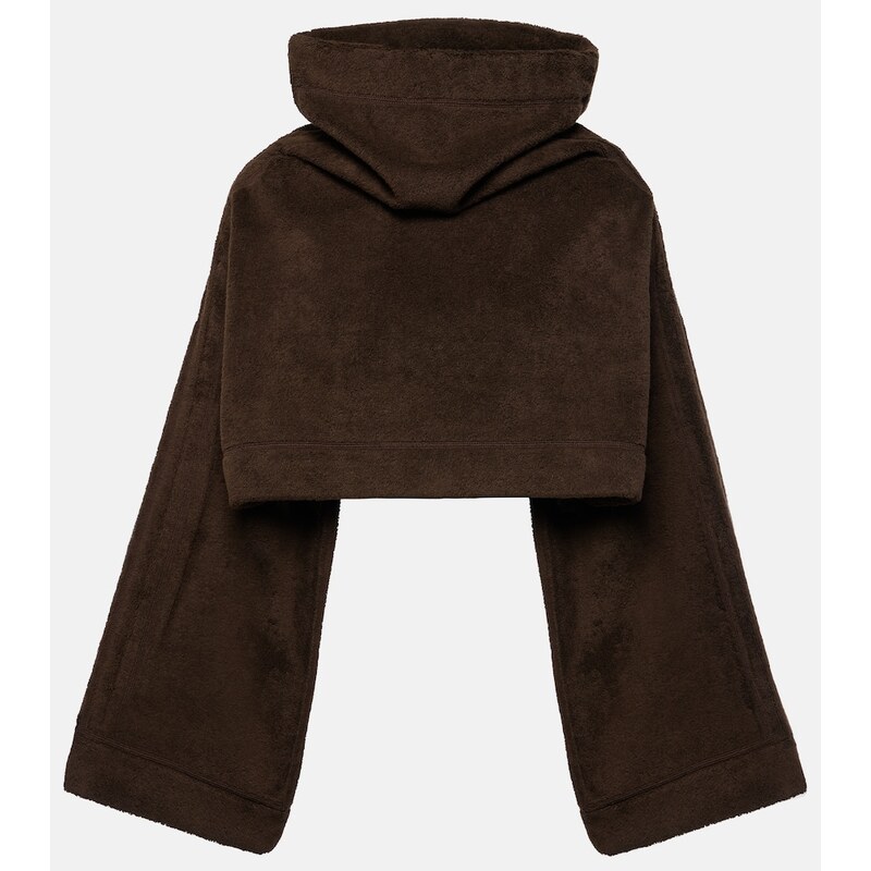 Alaia Alaïa Cropped cotton terry hoodie 67991073