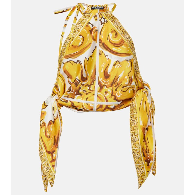 Dolce&Gabbana Majolica silk satin top 68232938