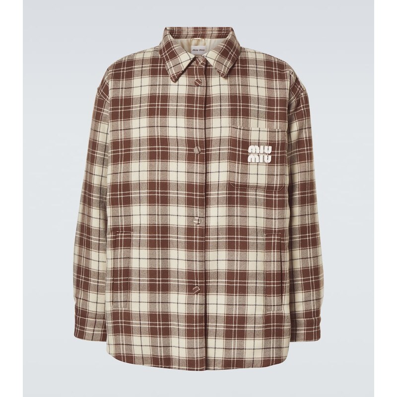 Miu Miu Checked virgin wool jacket 68227595