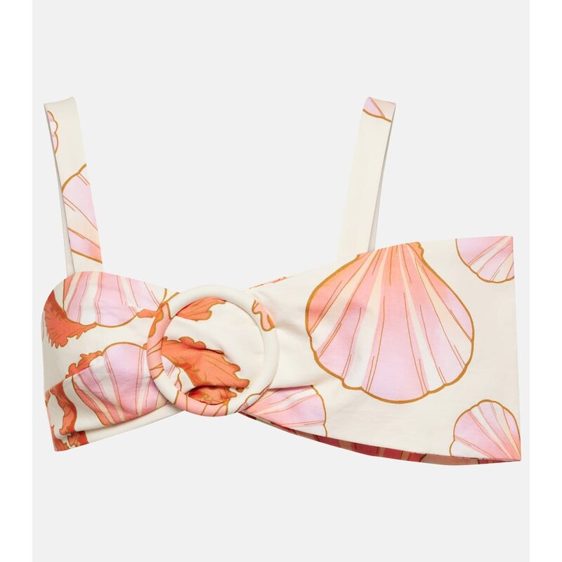 Adriana Degreas Seashell printed cotton bra top 67950033