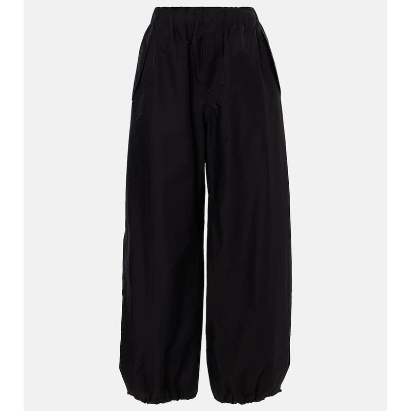 Wardrobe.NYC High-rise cotton-blend wide-leg pants 68229404