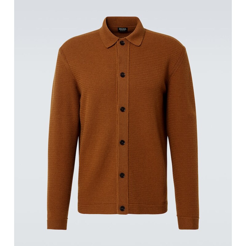 Zegna Ribbed-knit cashmere cardigan 67930574