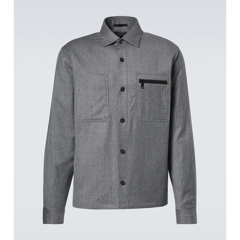 Zegna Padded wool mÃlange overshirt 68069725